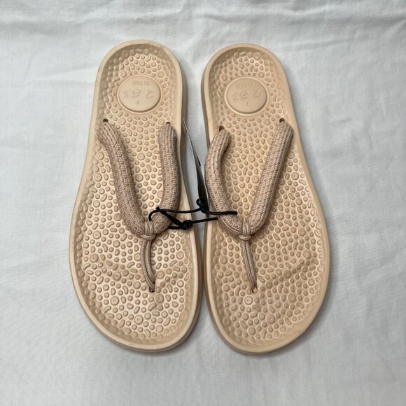 Allbirds Womens Sugar Zeffer Lux Beige Slip-On Sandals  Braided Thong Toe Straps - Picture 3 of 8